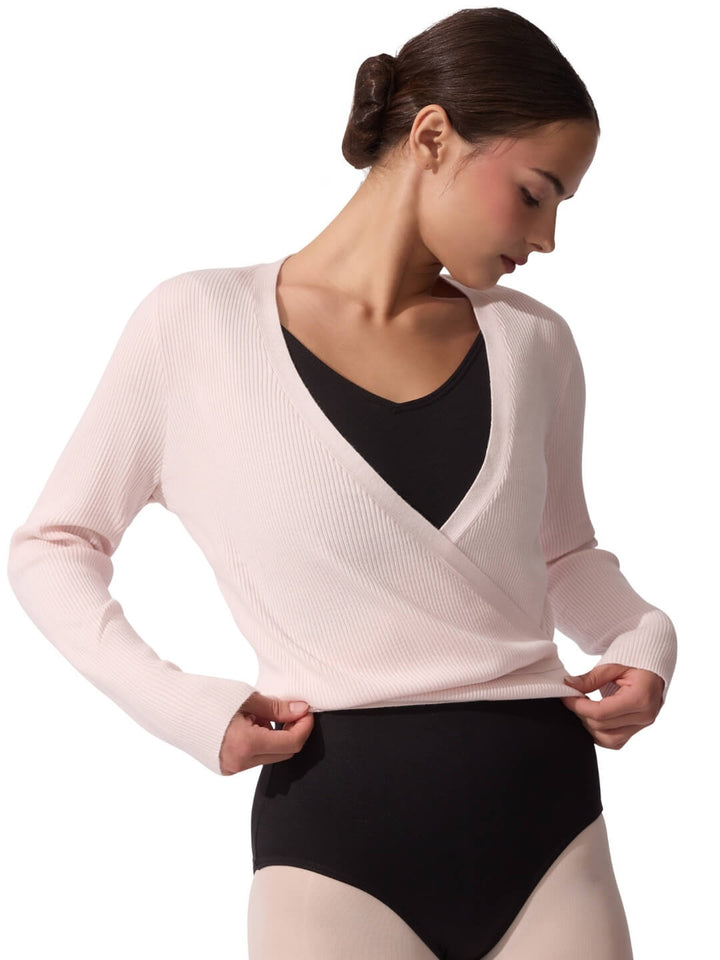 Ribbed Knit Wrap Sweater