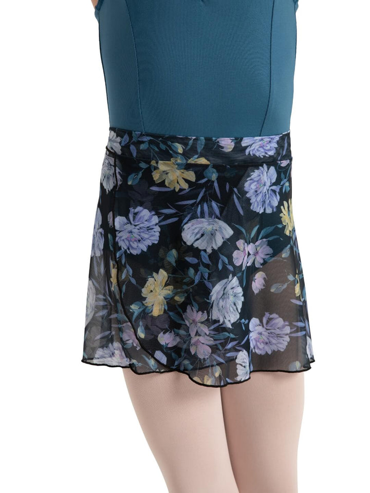 Le Jardin Printed Mesh Wrap Skirt - Girls