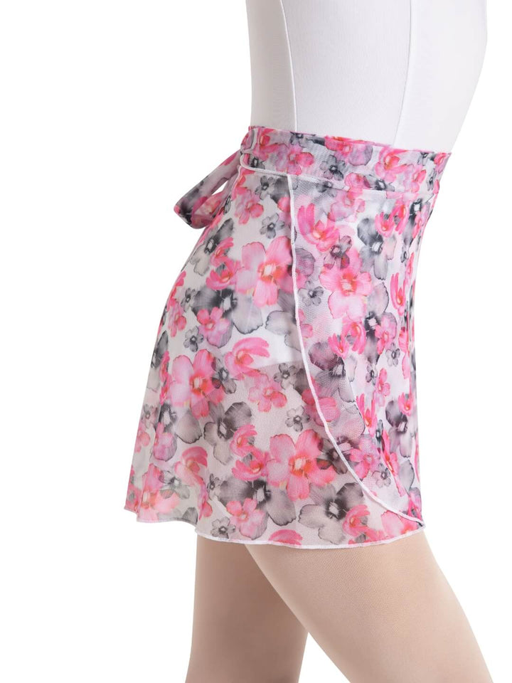 Le Jardin Printed Mesh Wrap Skirt - Girls