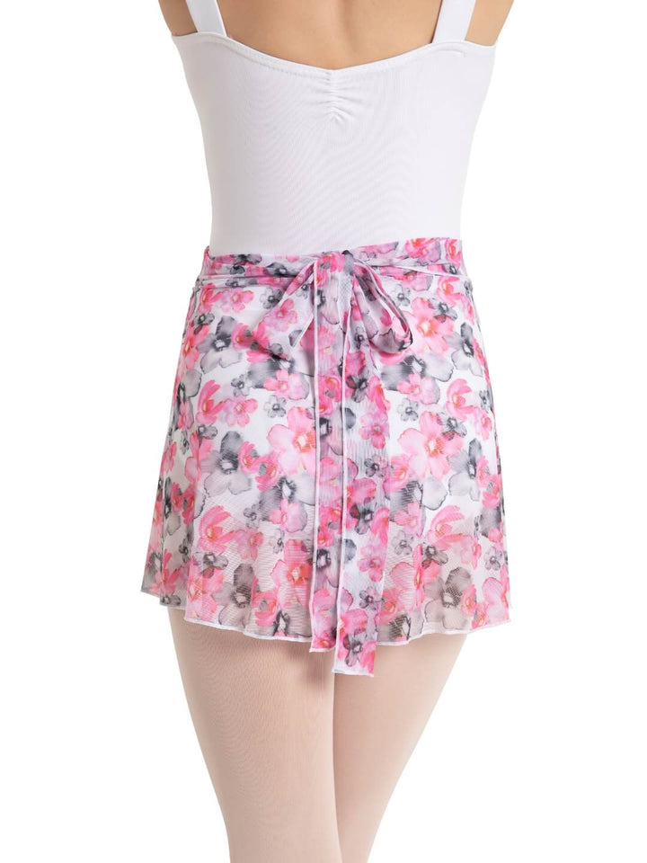 Le Jardin Printed Mesh Wrap Skirt - Girls