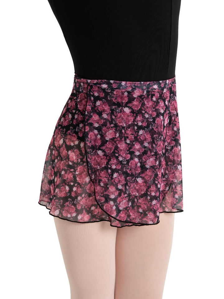 Le Jardin Printed Mesh Wrap Skirt - Girls