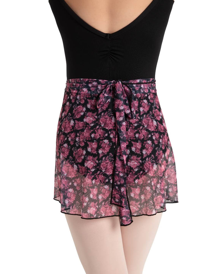 Le Jardin Printed Mesh Wrap Skirt - Girls