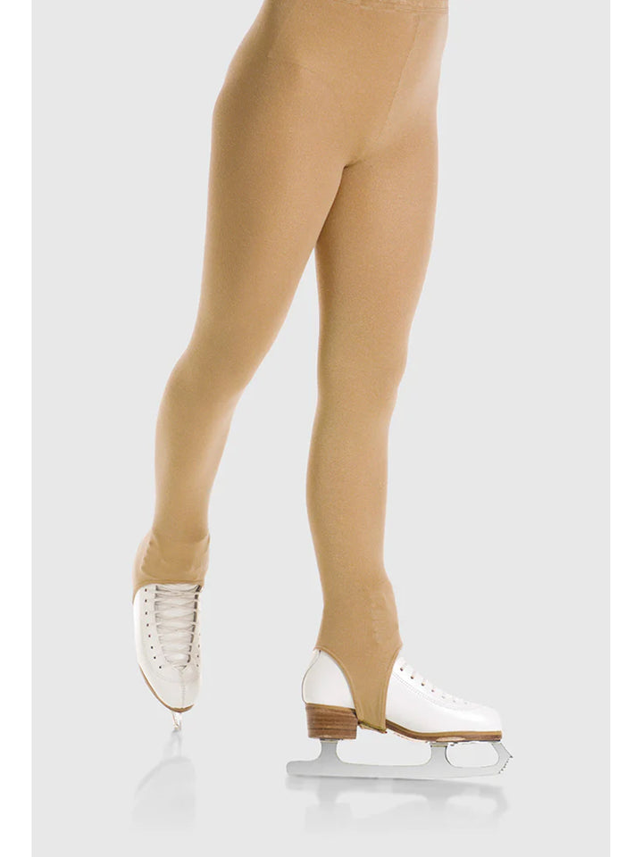 Natural Satiny Stirrup Figure Skating Tight - Girls