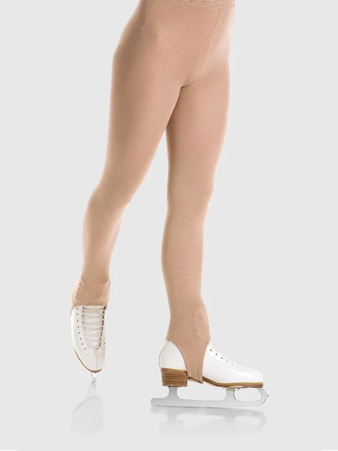 Natural Satiny Stirrup Figure Skating Tight - Girls