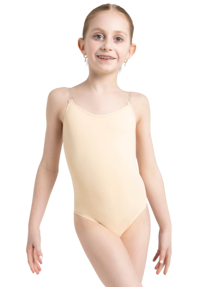 Camisole Leotard with Clear Transition Straps - Girls