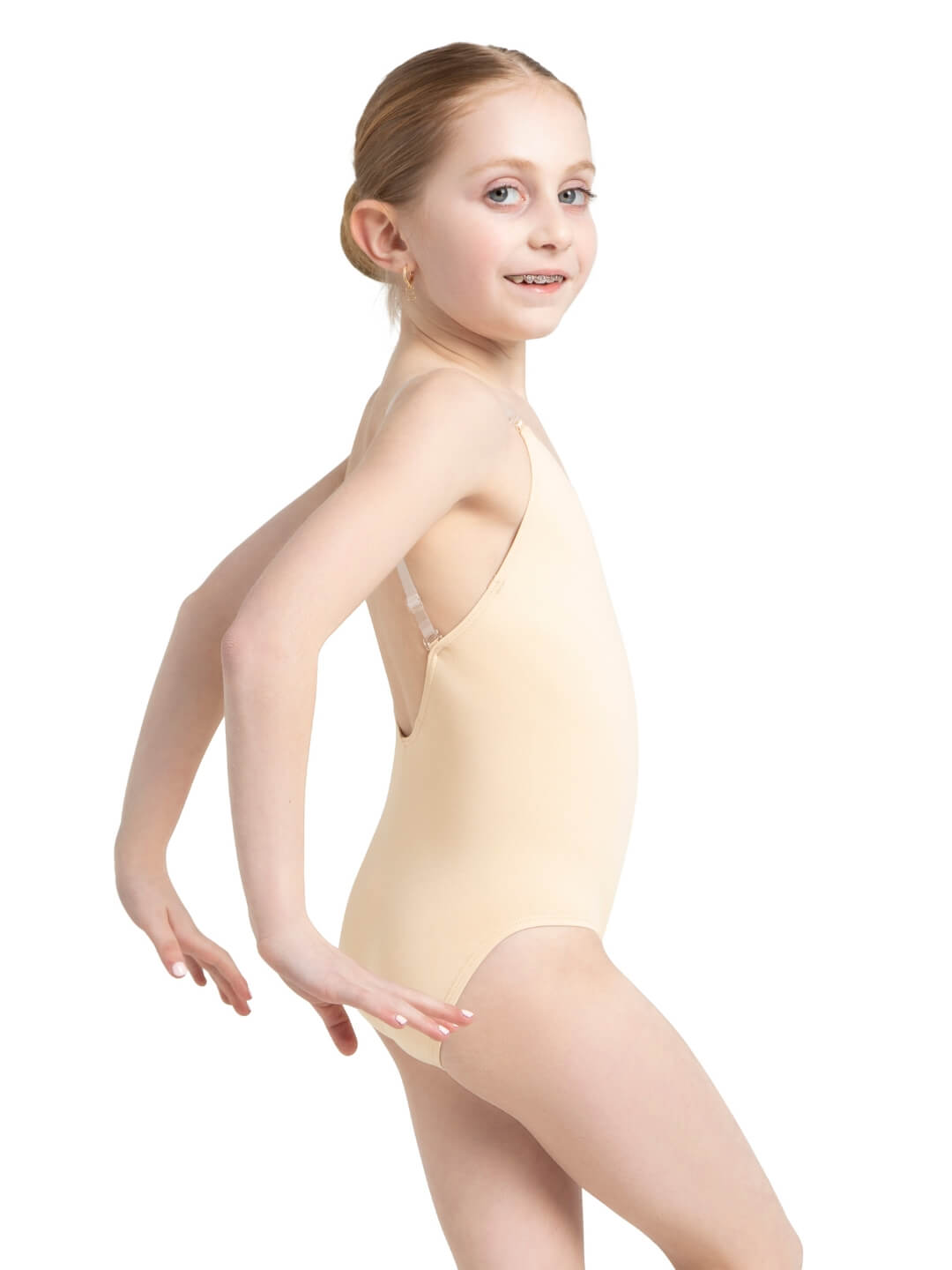 Camisole Leotard with Clear Transition Straps - Girls