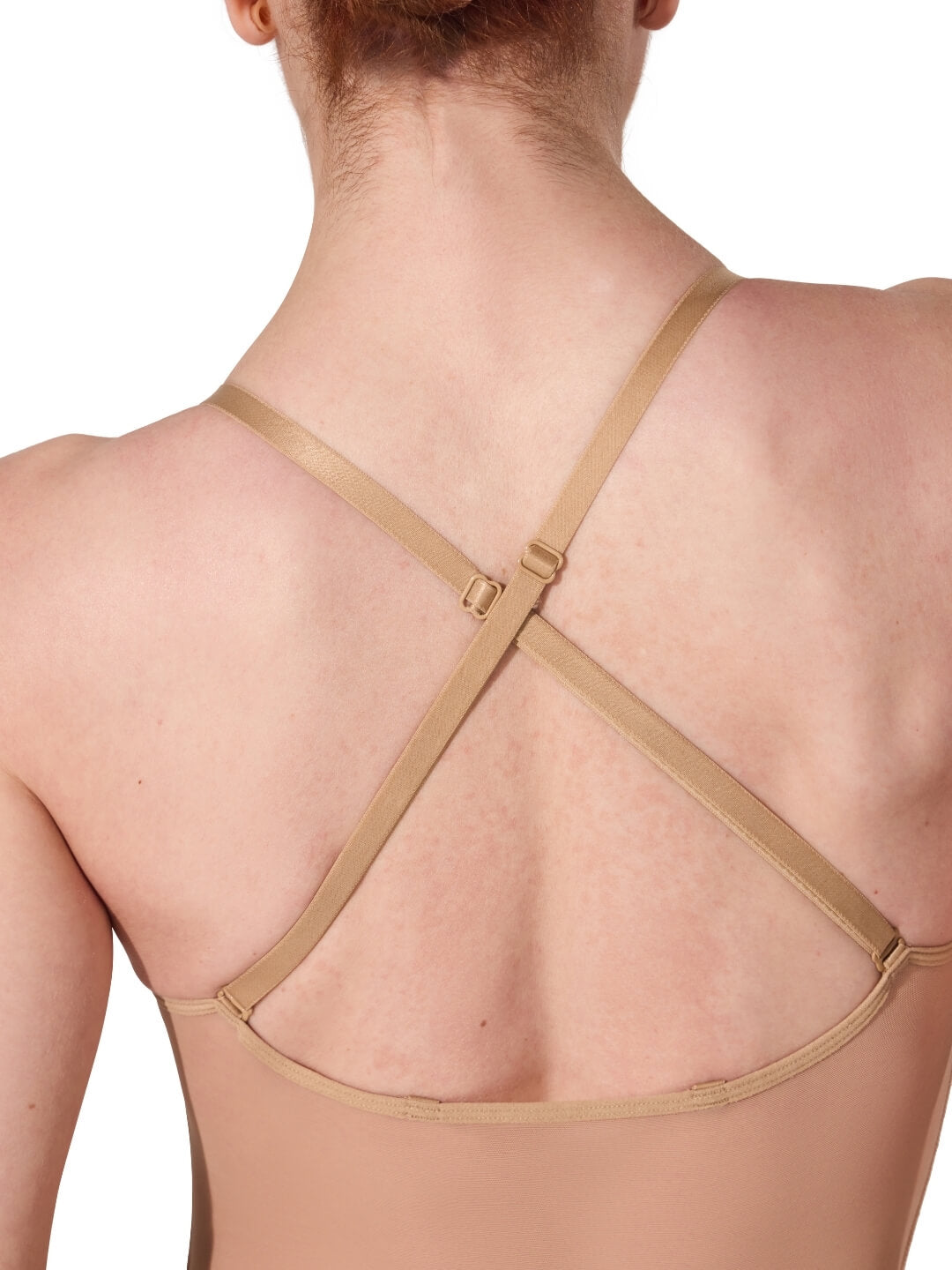 Plunge Neck Mesh Midriff Leotard