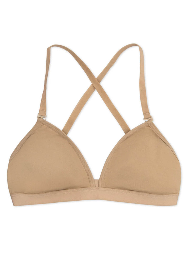 Deep Neck Clear Back Bra - Girls