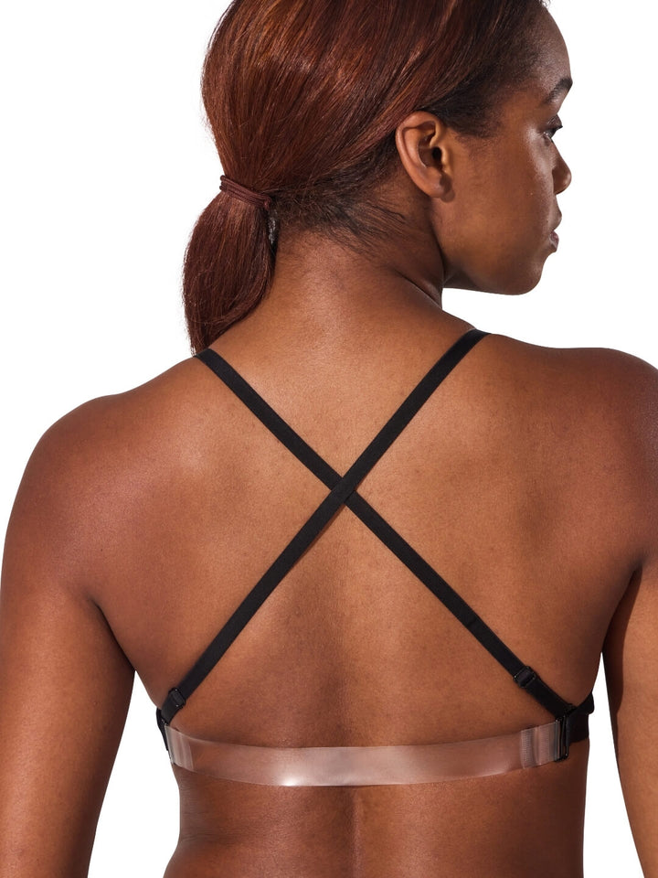 Deep Neck Clear Back Bra