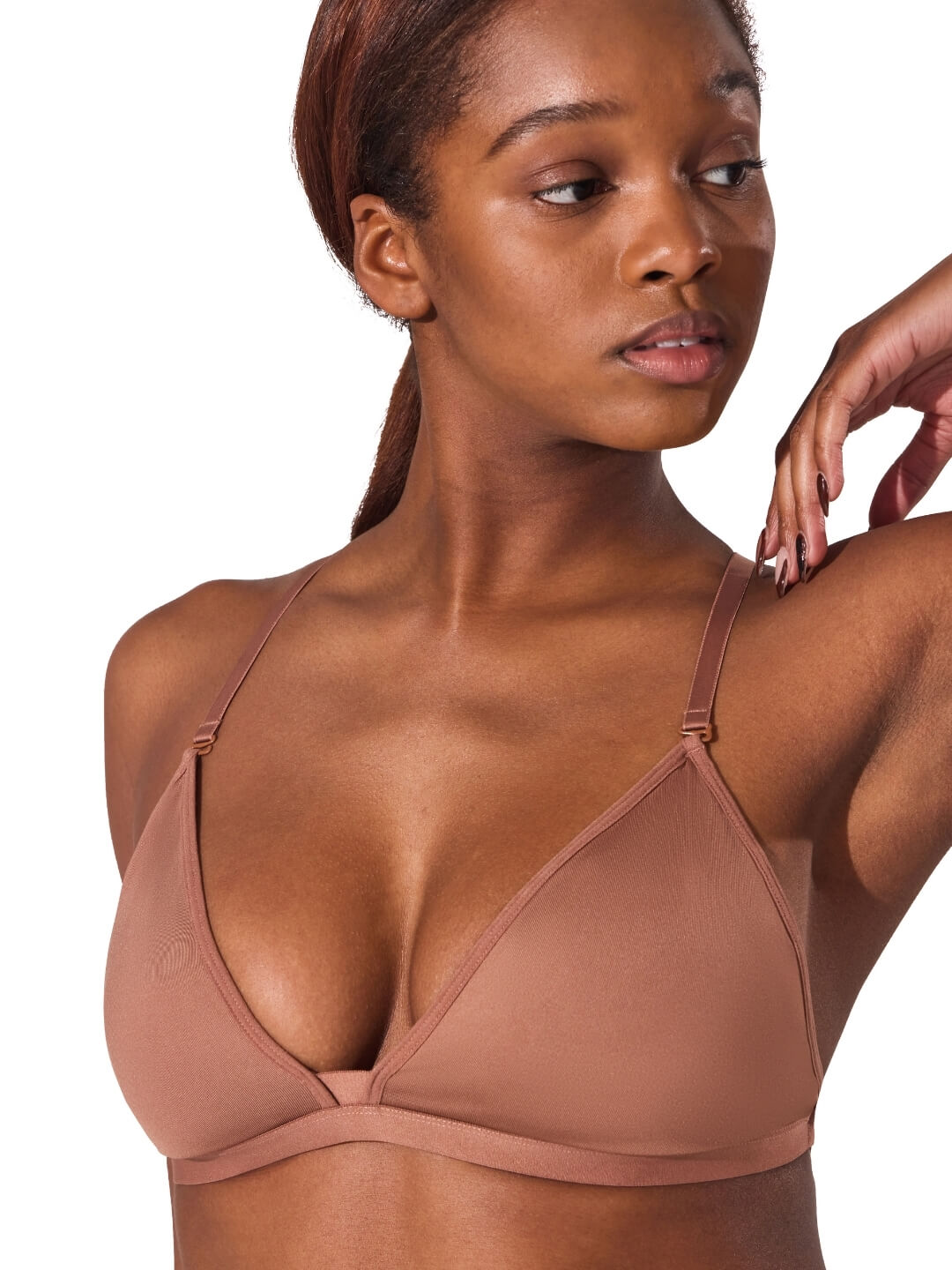Deep Neck Clear Back Bra