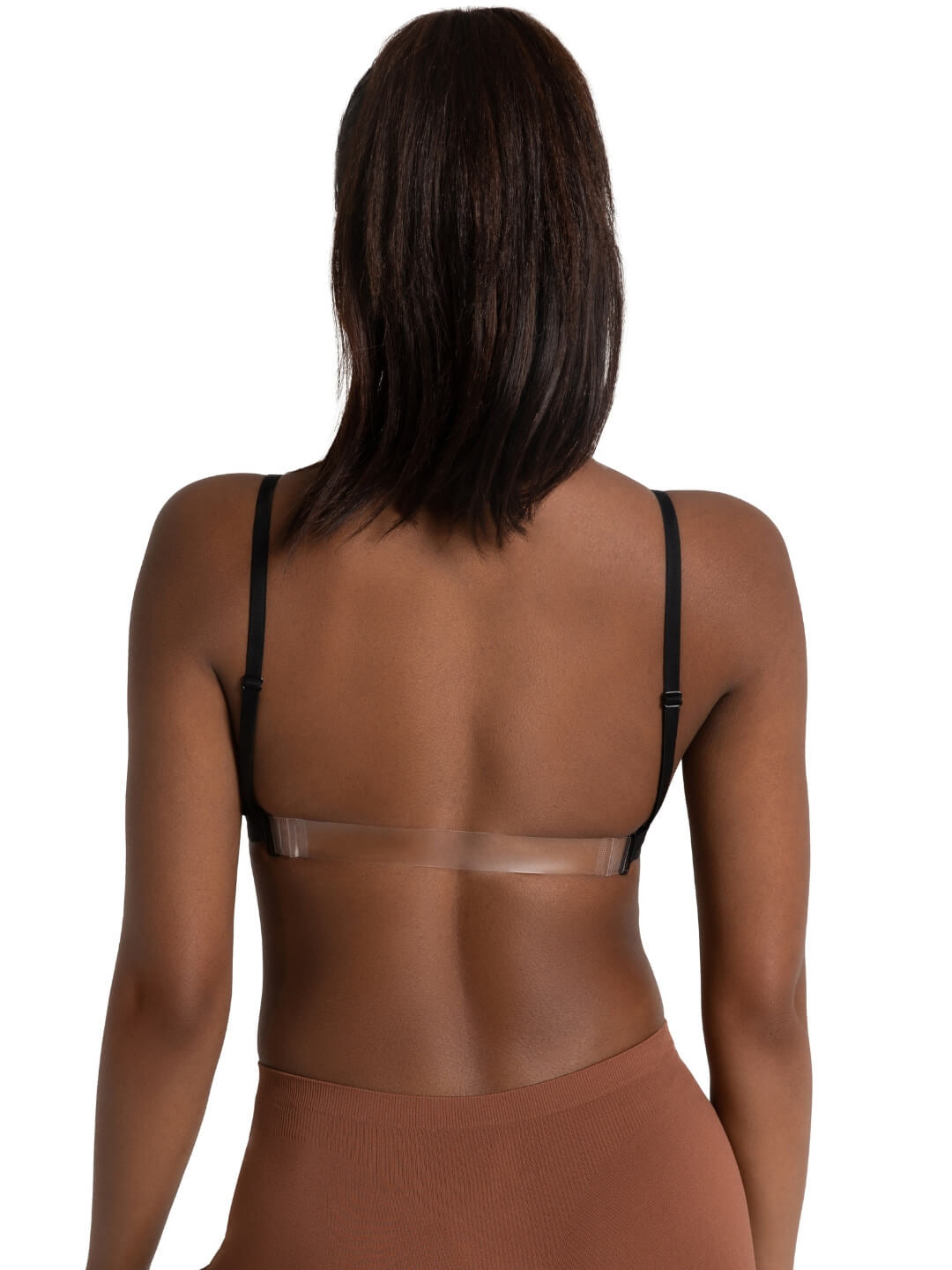 Deep Neck Clear Back Bra