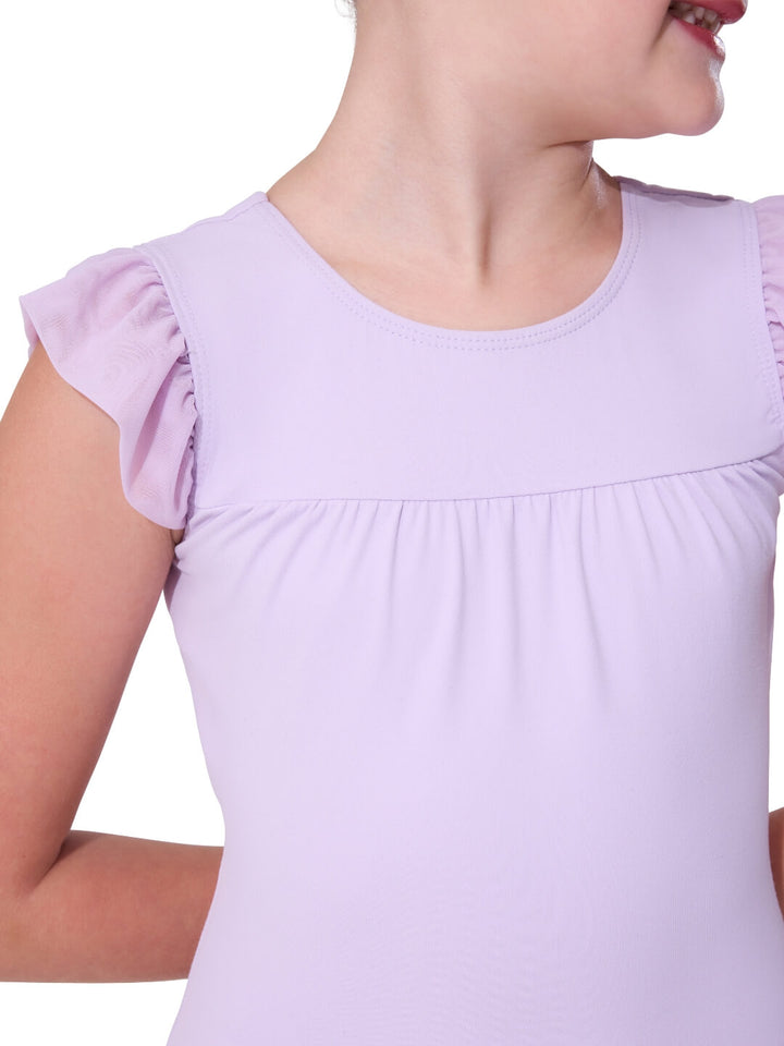 Sheer Ruffles Leotard - Girls