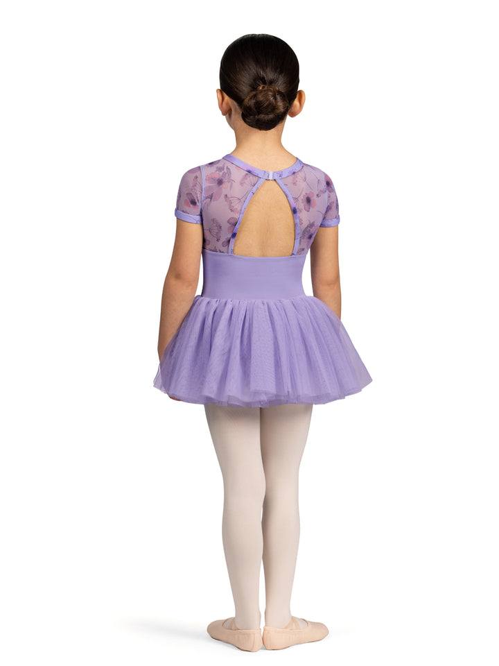 Mesh Back Cap Sleeve Tutu Leotard - Girls