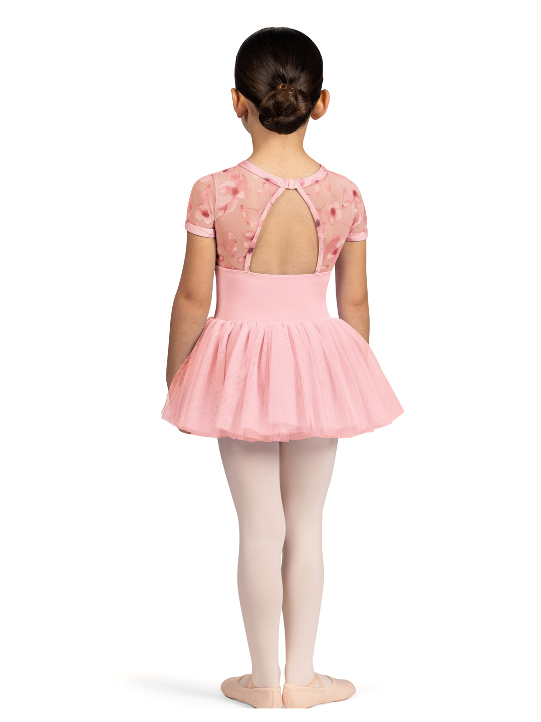 Mesh Back Cap Sleeve Tutu Leotard - Girls