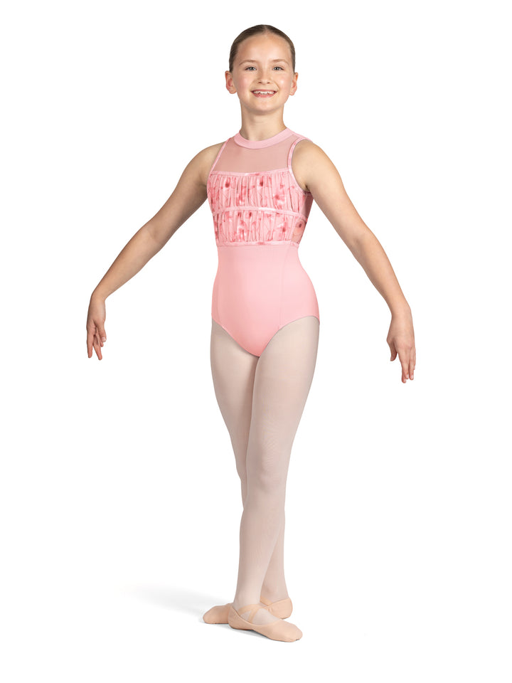 Macie Floral Halterneck Leotard  - Girls