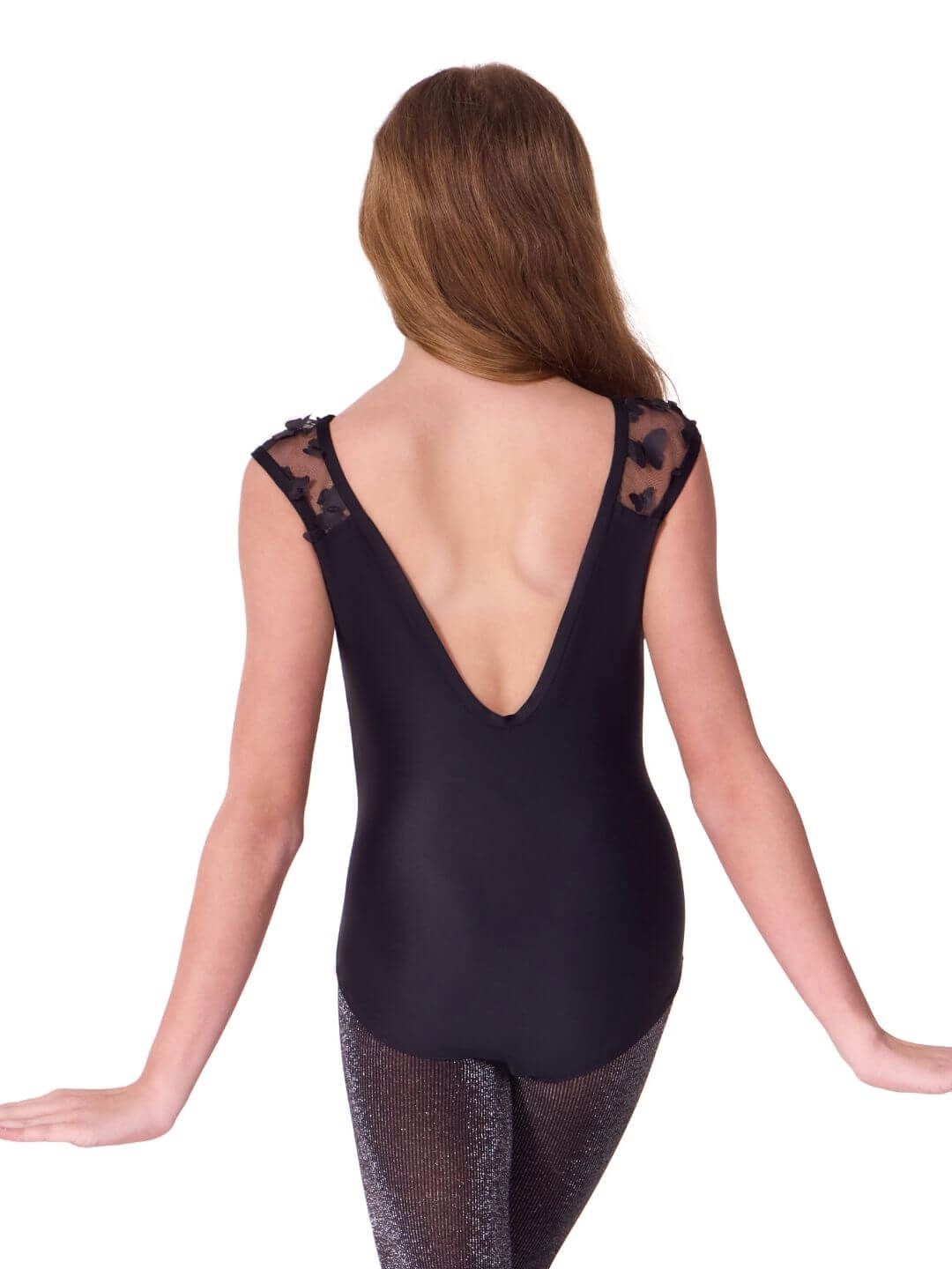 Flutter Glasswing Cap Sleeve Leotard - Girls