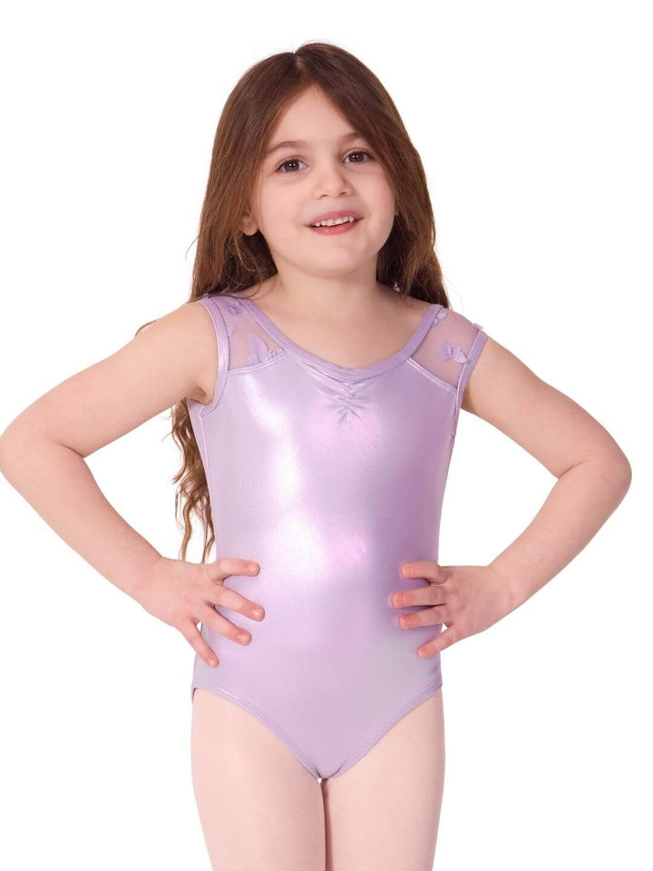 Flutter Glasswing Cap Sleeve Leotard - Girls