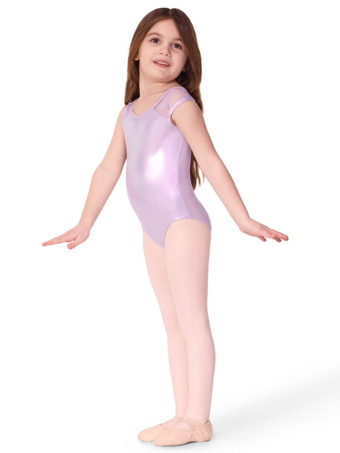 Flutter Glasswing Cap Sleeve Leotard - Girls