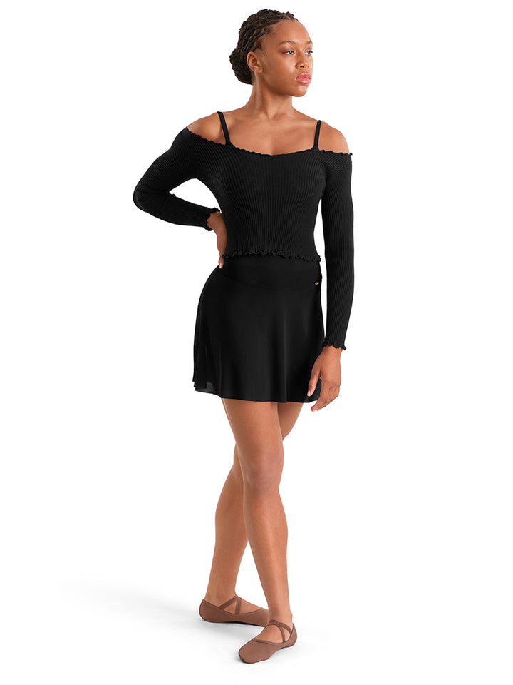 Long Sleeve Rib Warm Up Top