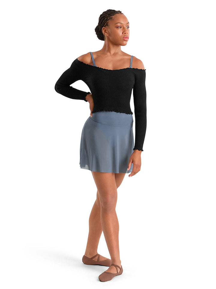 Long Sleeve Rib Warm Up Top