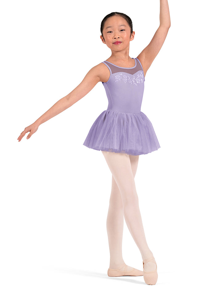 Floral Embroidered Tutu Leotard- Girls