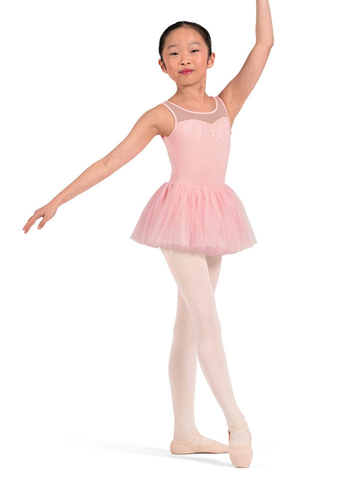 Floral Embroidered Tutu Leotard- Girls