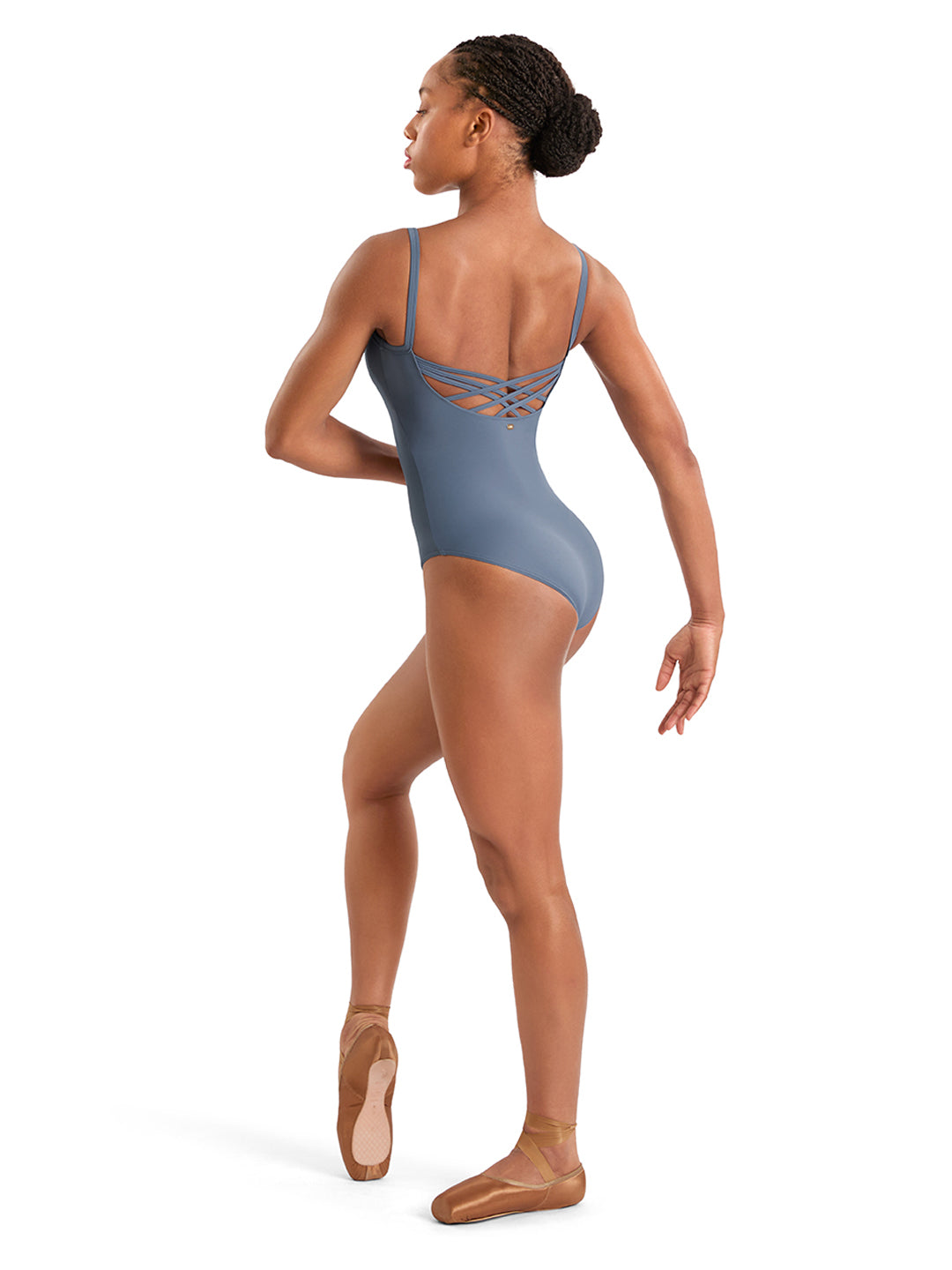 Floral Embroidered Strappy Back Camisole Leotard