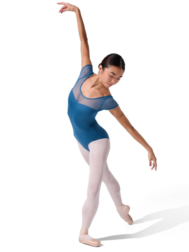 Studio Collection Mesh Yoke SS Leotard