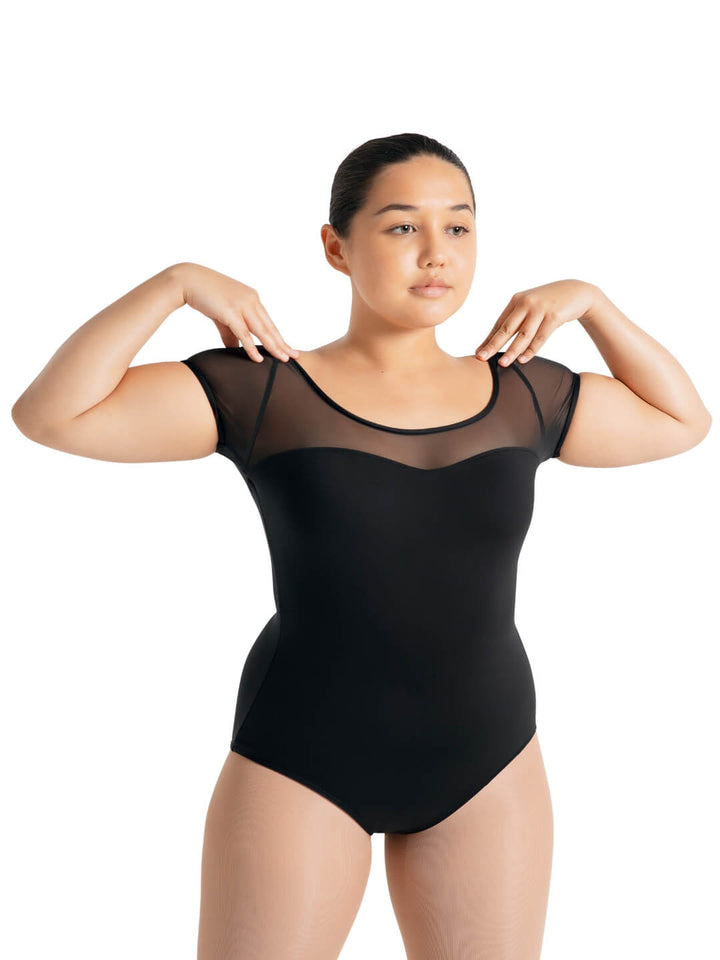 Studio Collection Mesh Yoke SS Leotard