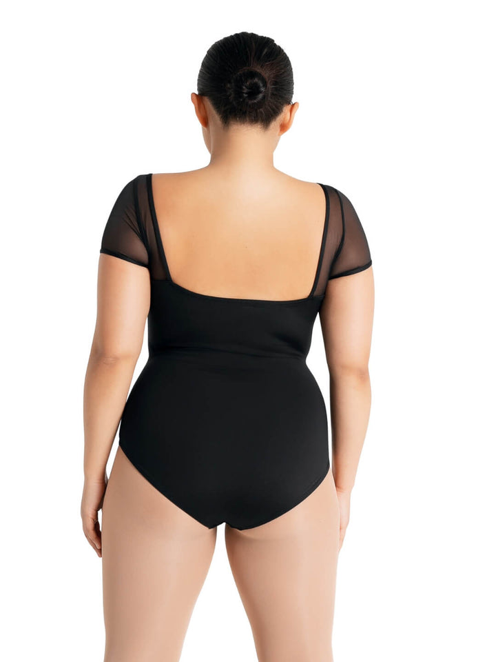 Studio Collection Mesh Yoke SS Leotard