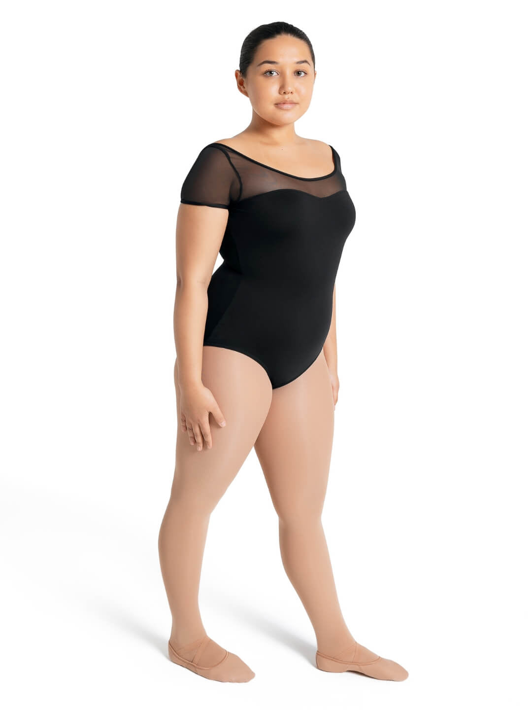 Studio Collection Mesh Yoke SS Leotard