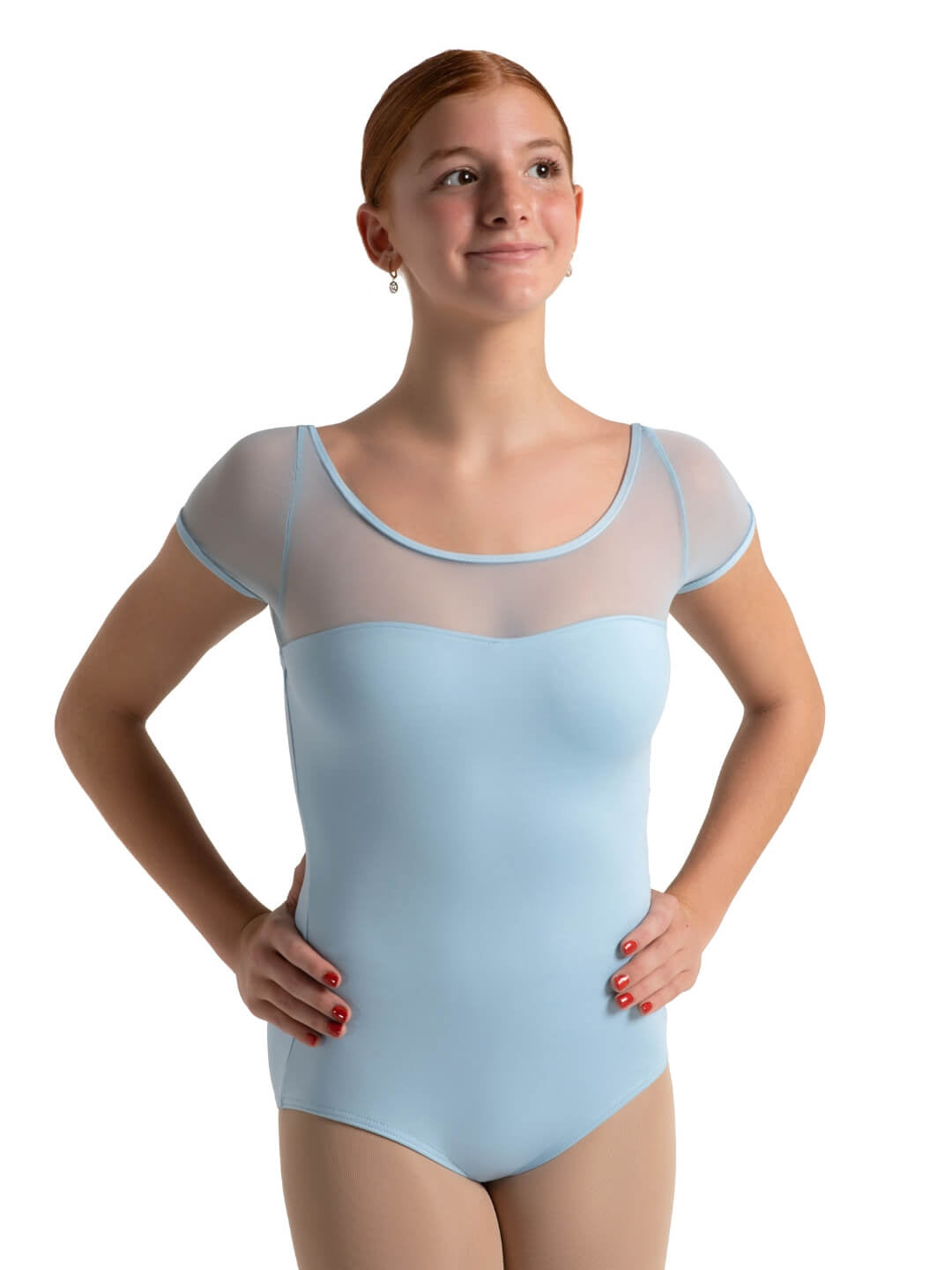 Studio Collection Mesh Yoke SS Leotard