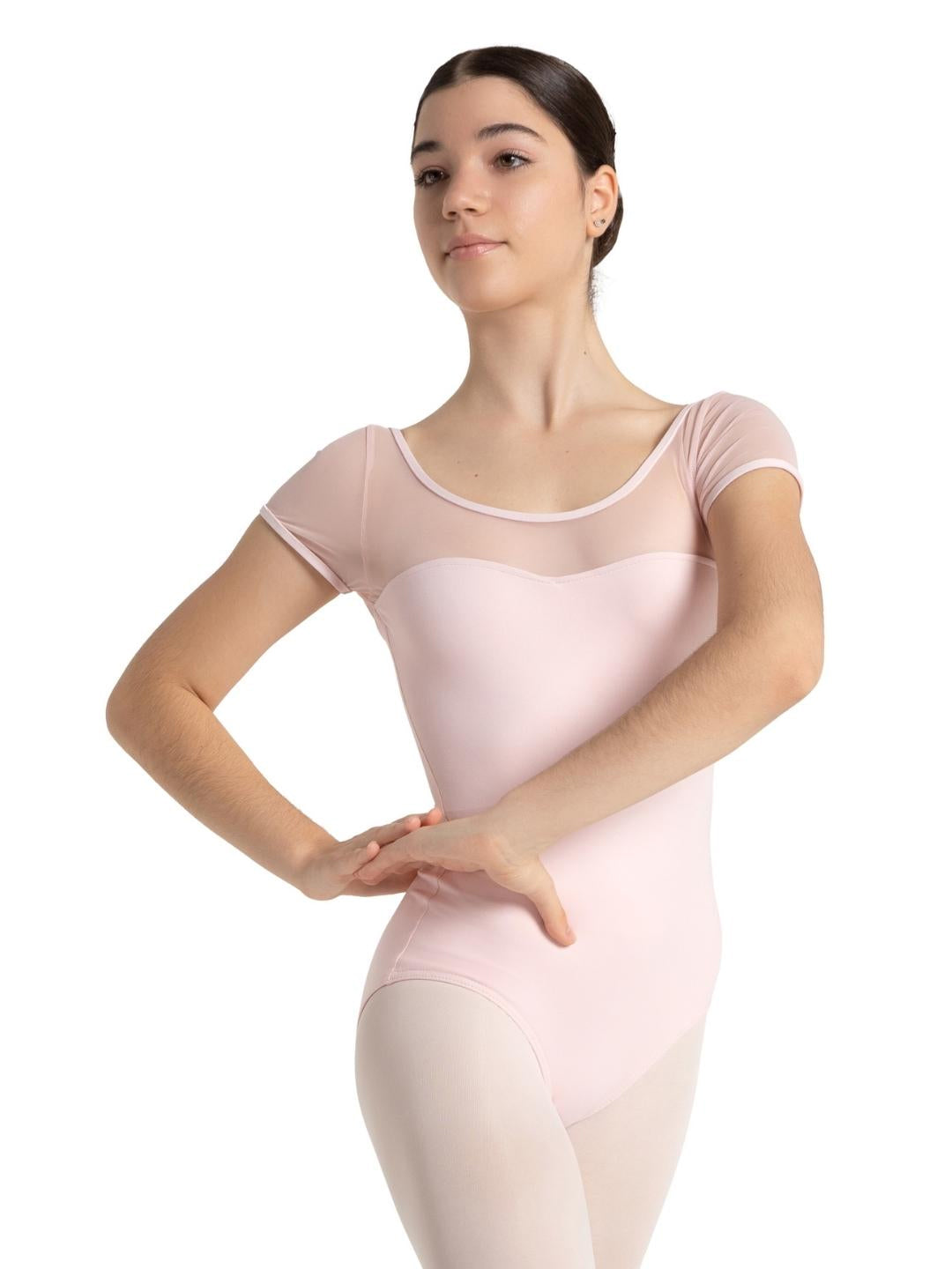 Studio Collection Mesh Yoke SS Leotard