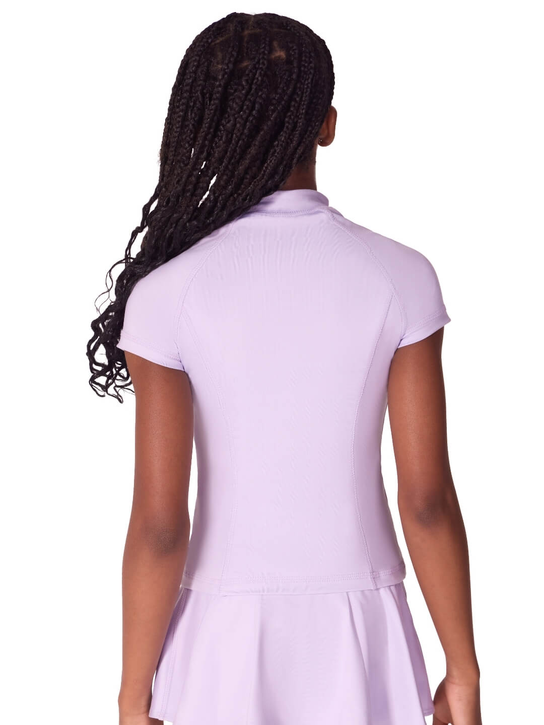 Studio Collection Short Sleeve Zip Top - Girls