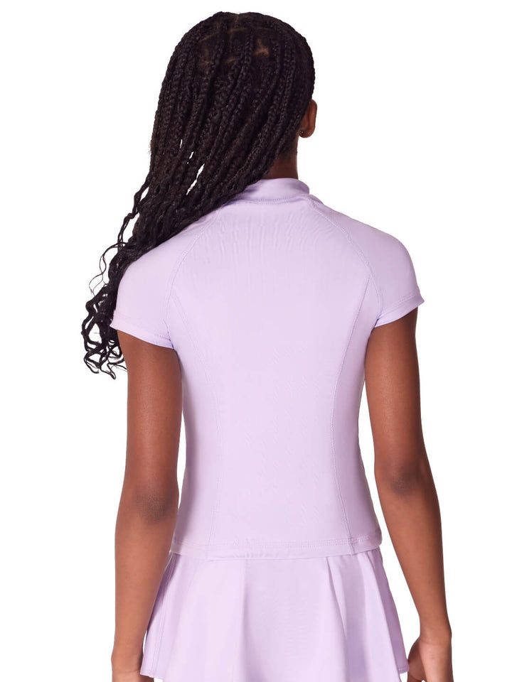 Studio Collection Short Sleeve Zip Top - Girls