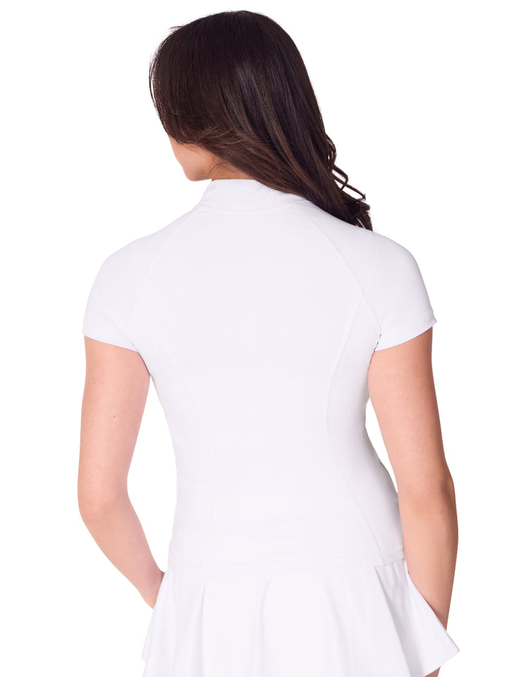 Studio Collection Short Sleeve Zip Top - Girls