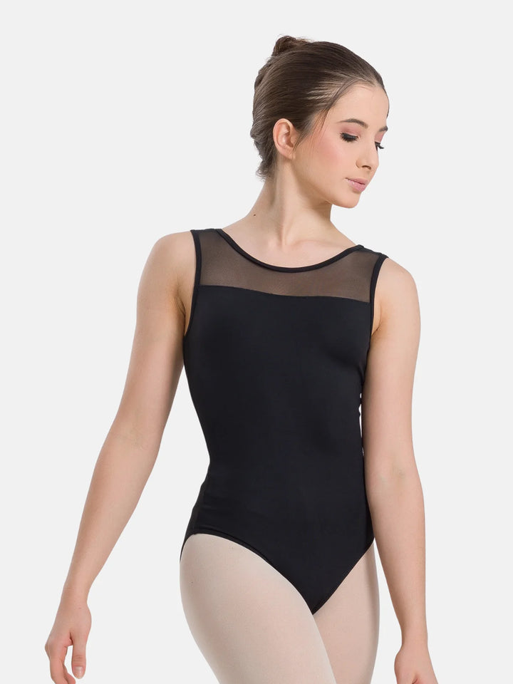 Gem High Neck Leotard with Keyhole Back