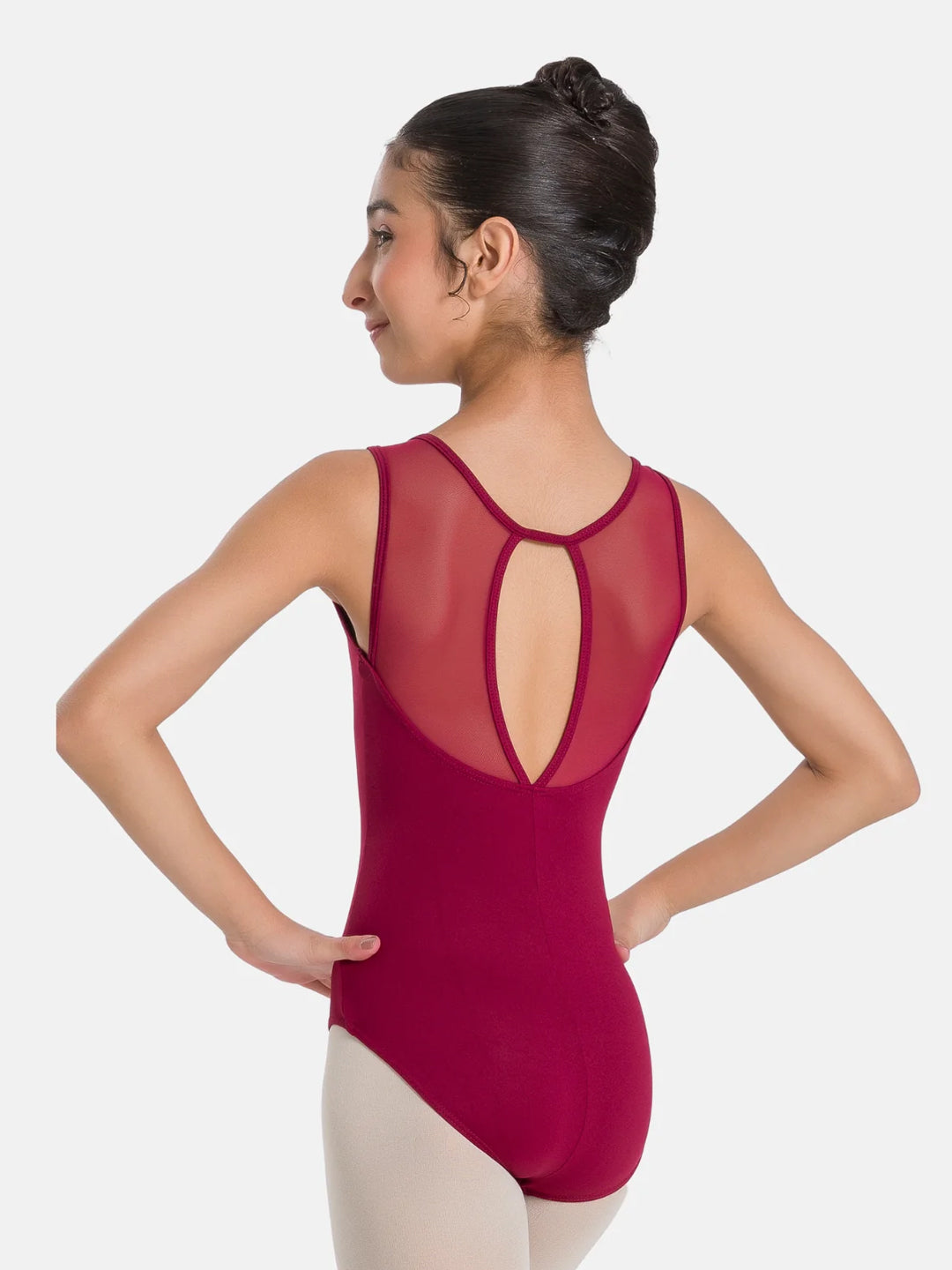 Gemette High Neck Leotard with Keyhole Back - Girls
