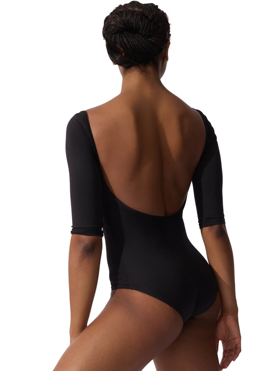 Boatneck Three Quarter Sleeve Leotard