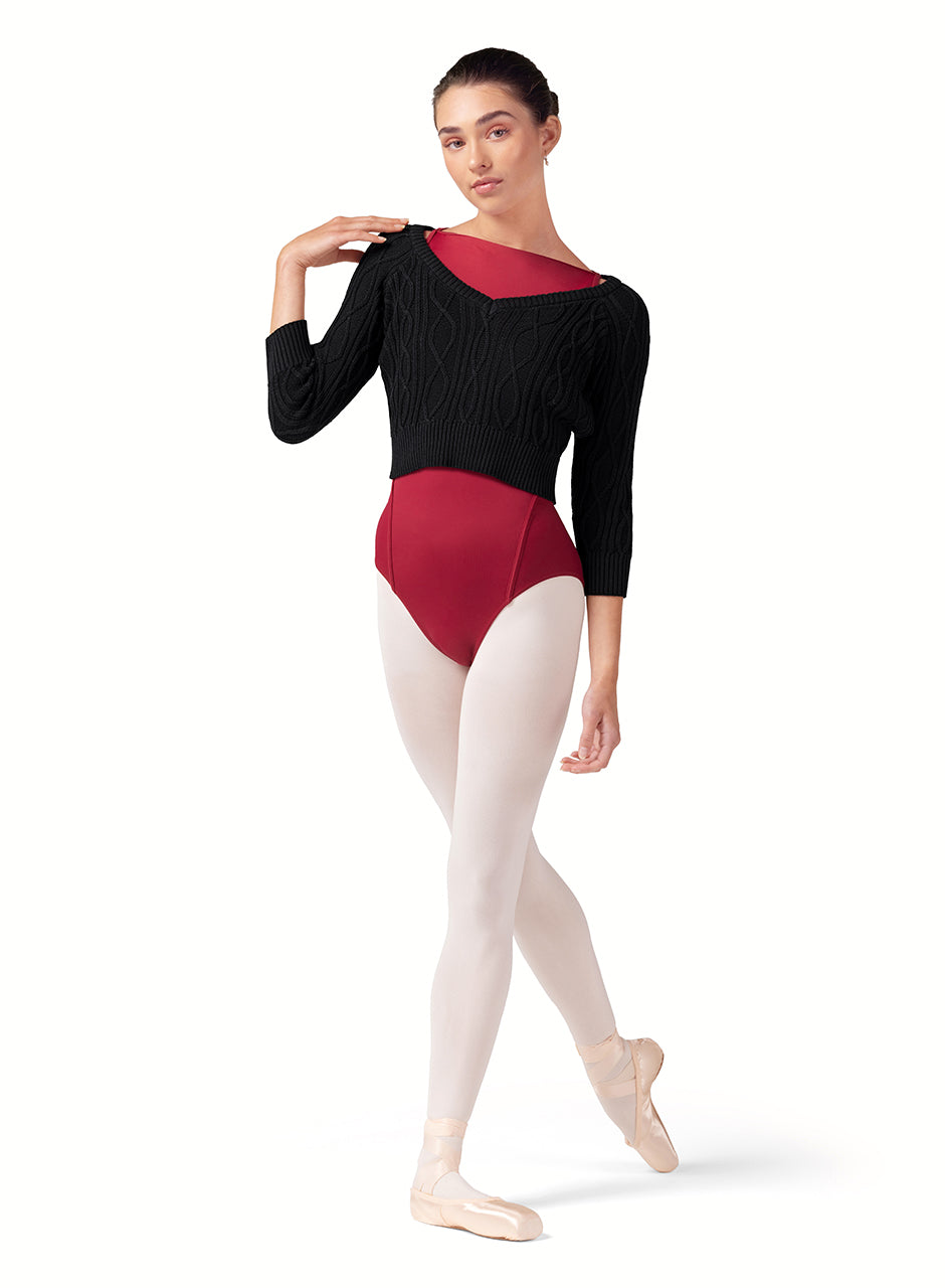 Bianca V Neck Raglan Knit Cropped Sweater