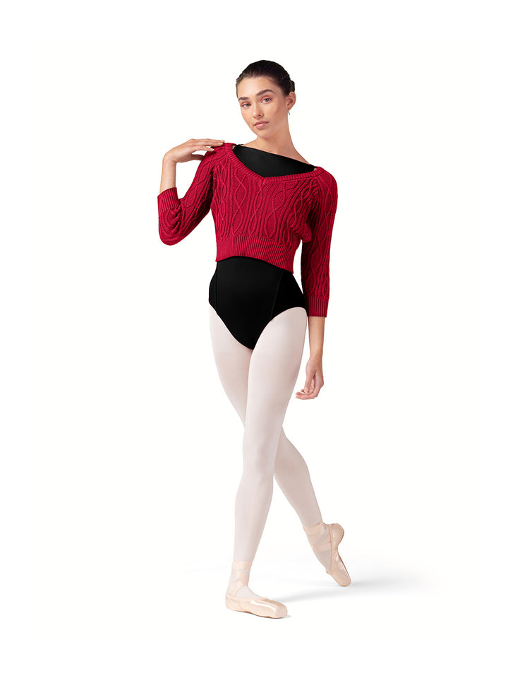 Bianca V Neck Raglan Knit Cropped Sweater