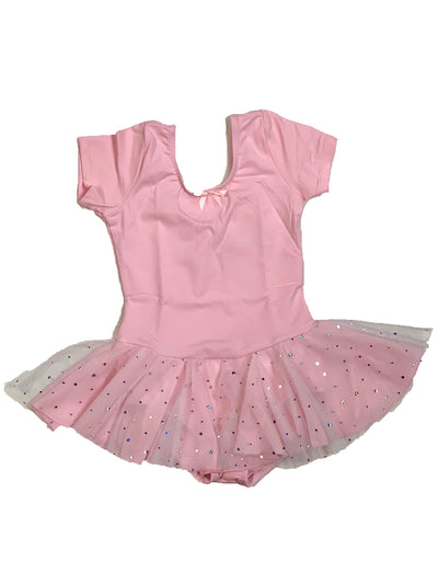 Madeline Glitter Short Sleeve Dress - Girls