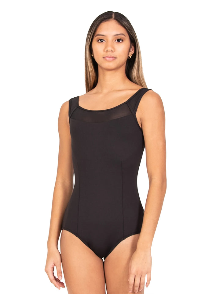 Charlotte Mesh Neckline Tank Leotard - Girls