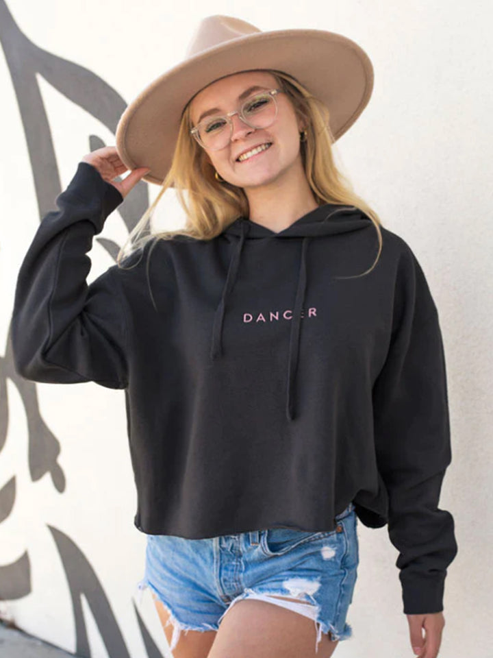 Dancer Embroidered Crop Hoodie