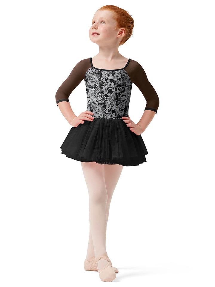 Three Quarter Sleeve Tutu Leotard - Girls