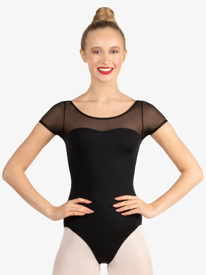 Studio Collection Mesh Yoke SS Leotard