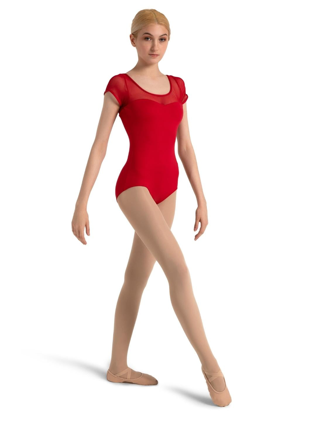 Studio Collection Mesh Yoke SS Leotard