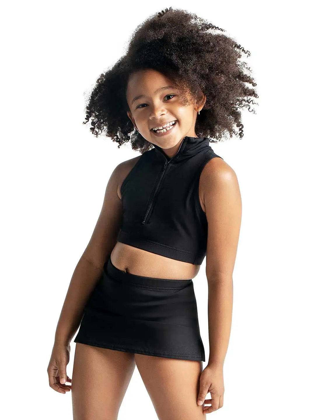 Second Skin Costumes & Dancewear Girl's Boca Top in Black size store Child Large